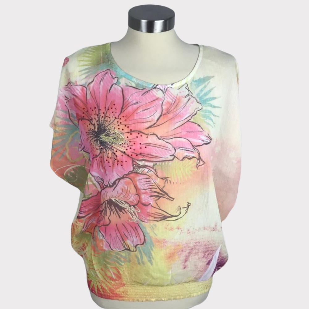 Maurices Pink Floral Blouse